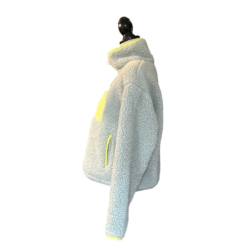 Anthropologie Half Zip Fleece Pullover Teddy Sherpa Women’s SZ Small Gray Cozy - Picture 5 of 11